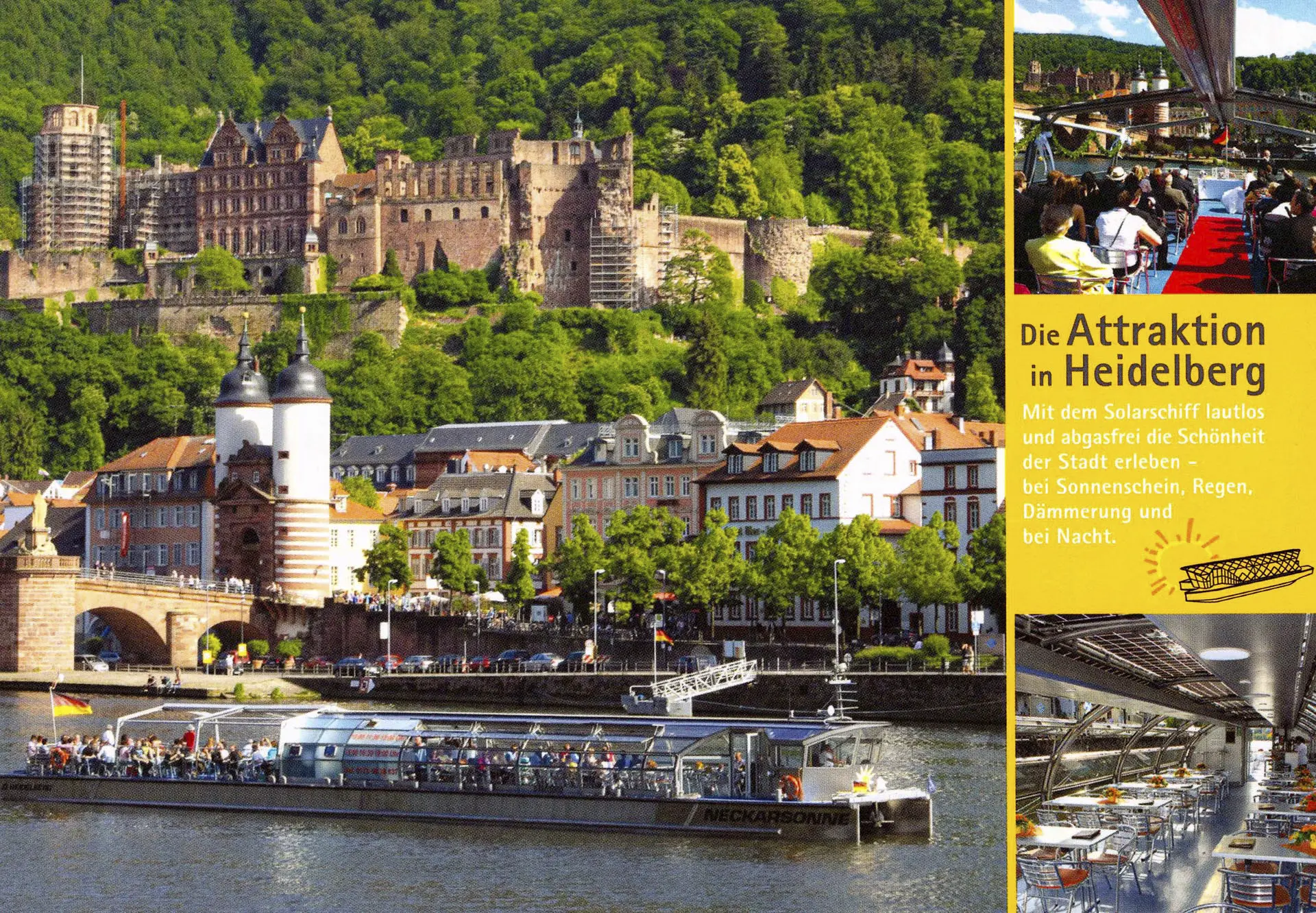 Heidelberger Schloss - Heidelberger Solarschifffahrtgesellschaft, Heidelberg, Deutschland